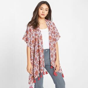 J crew Open Front Floral Beach Poncho Swim Coverup